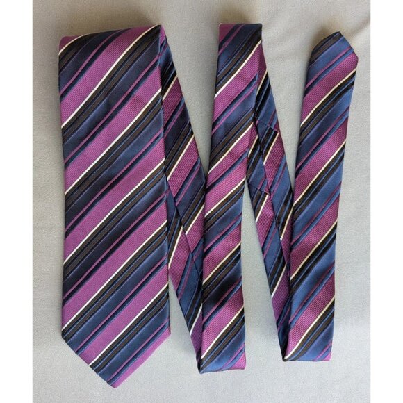 BOSS Hugo Boss 100% Silk Tie Striped Jacquard Made in Italy - Picture 2 of 5